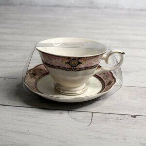 Grace Teaware Porcelain Tea Cup Saucer Set Pink Blue